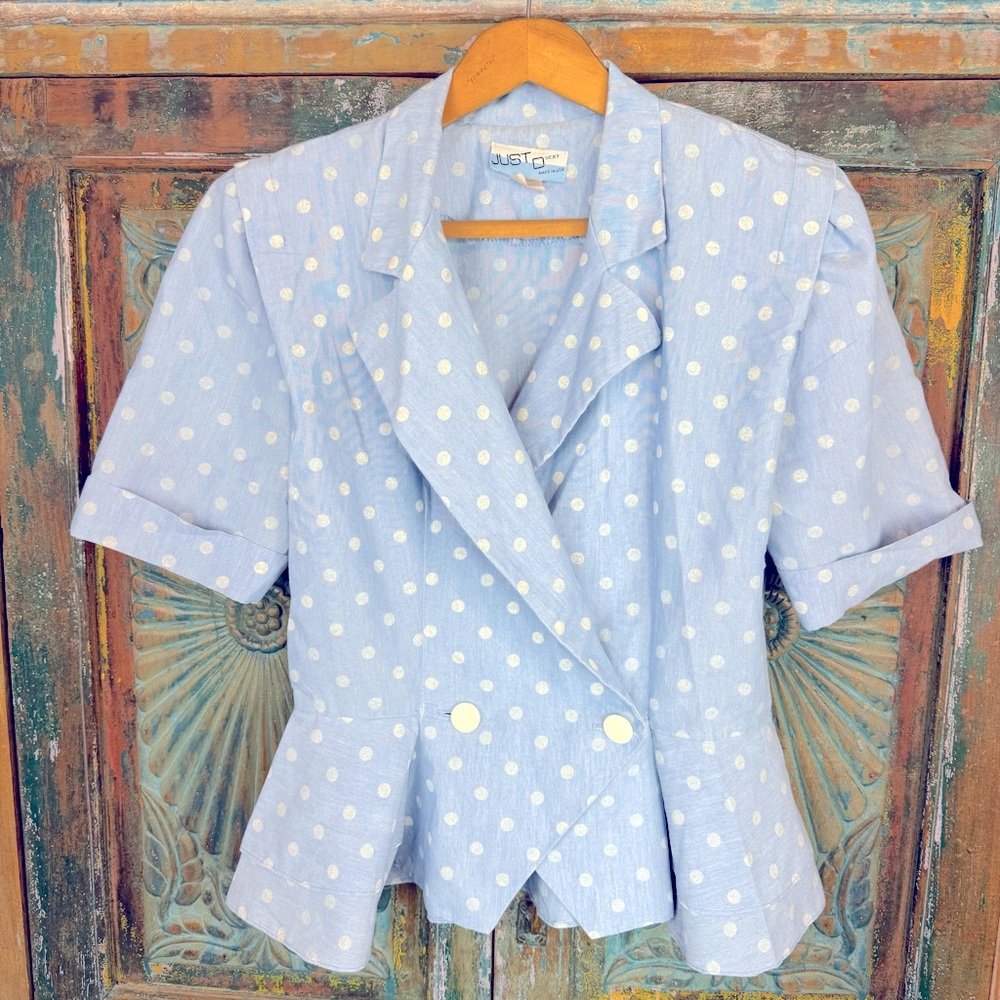 Vintage peplum polkadot top